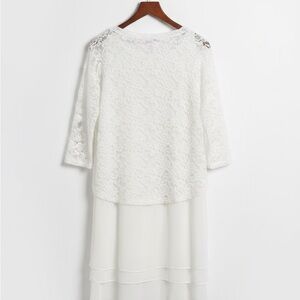 Kate & Mallory White Lace Midi Dress